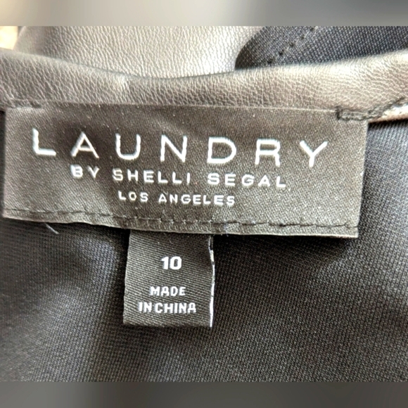 Laundry By Shelli Segal (Women's Size 10) Fit & Flare With Faux-Leather Accents - Picture 11 of 13